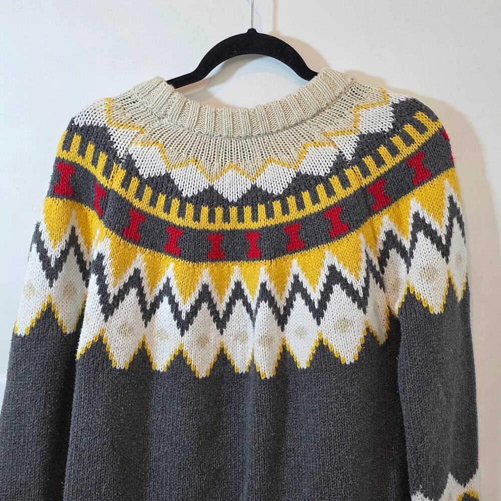 Aerie Women's Fair Isle Crewneck Sweater Oversized Nordic Cabin Size S - Picture 5 of 8